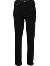 Agolde Mid-rise Tapered-leg Slim Jeans In Black