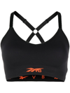 Victoria Beckham Logo-print Workout Bra In Black