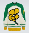 Kenzo Floral Intarsia Sweater In Grass Green