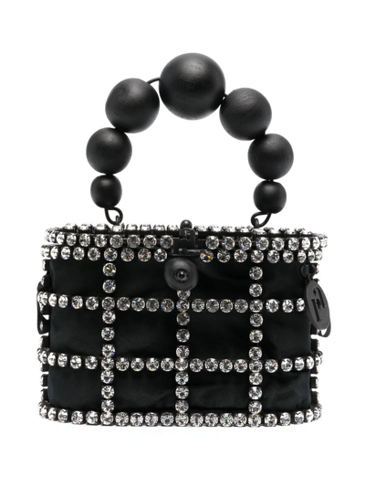 Rosantica Holli Crystal-embellished Mini Bag In Black
