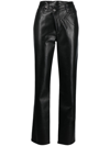 Agolde Crisscross Straight Pants In Black