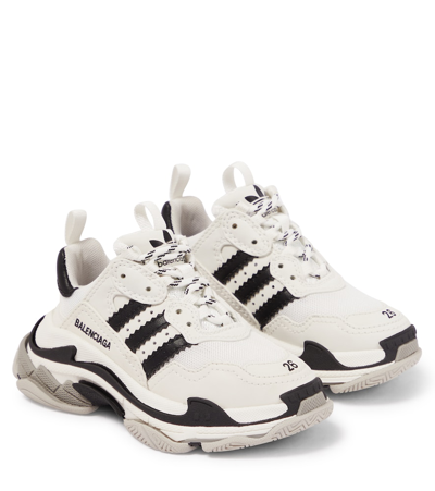 Balenciaga Kids' X Adidas Triple S Chunky Sneakers In Wh/blk/lg Grey/grey