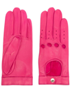 AGNELLE PINK ROSE CUT-OUT LEATHER DRIVING GLOVES,ROSEND18953570