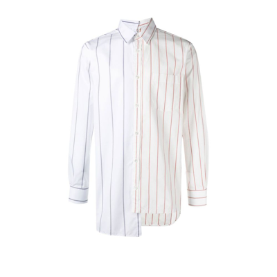 Lanvin Two-tone Pinstripe Shirt In White