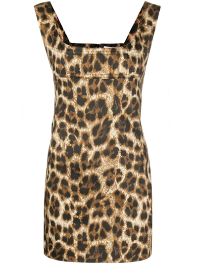 Miaou Brown Vivi Leopard Print Mini Dress