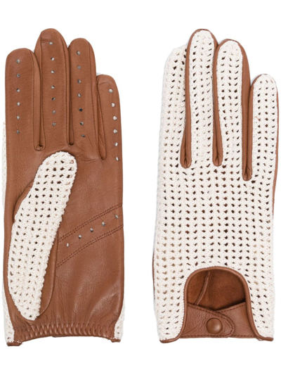 Agnelle Brown Karine Leather Gloves