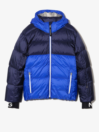 Bogner Kids' Blue Elias-d Hooded Quilted Ski Jacket