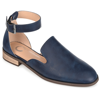 Journee Collection Loreta Womens Solid Ankle Strap Flats In Blue