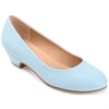 Journee Collection Saar Womens Round Closed Toe Block Heel Pumps In Blue