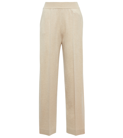 Loro Piana Cashmere Straight Leg Pants In Ancient Paper