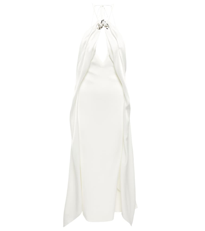 David Koma Halterneck Midi Dress In White