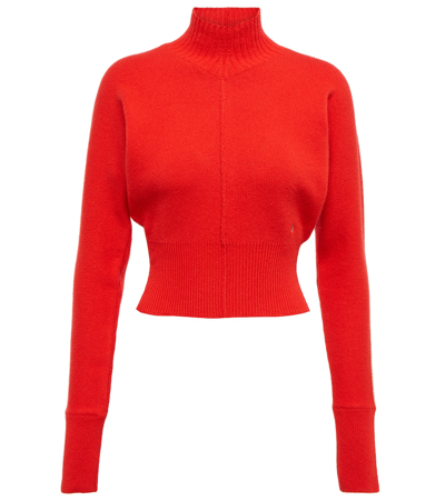Victoria Beckham Cashmere-blend Turtleneck Sweater In Red