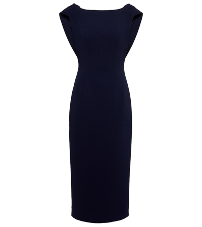 Emilia Wickstead Maliya Crêpe Midi Dress In Midnight