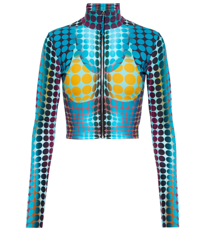 Jean Paul Gaultier Blue Dots Track Jacket In 502710-blue/purple/y
