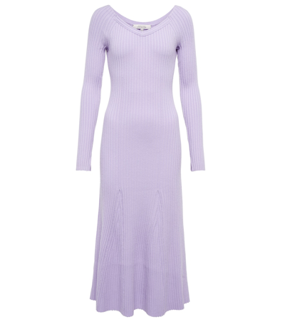 Dorothee Schumacher Wool-blend Midi Dress In Lavender