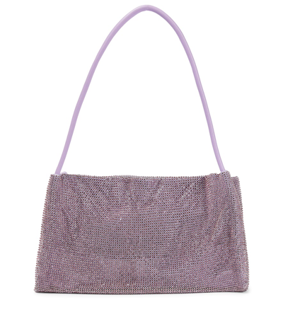 Staud Penny Crystal Mesh Shoulder Bag In Purple
