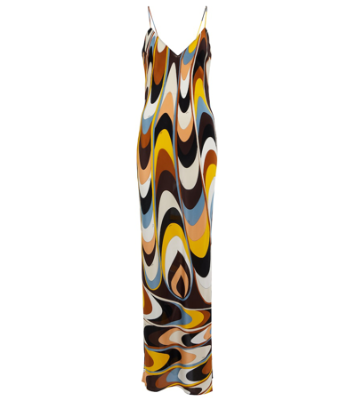 Pucci Printed Silk Maxi Dress In Giallo | ModeSens