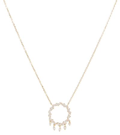 Suzanne Kalan 18kt Gold Heart Necklace With Diamonds In Diamond/ Yg