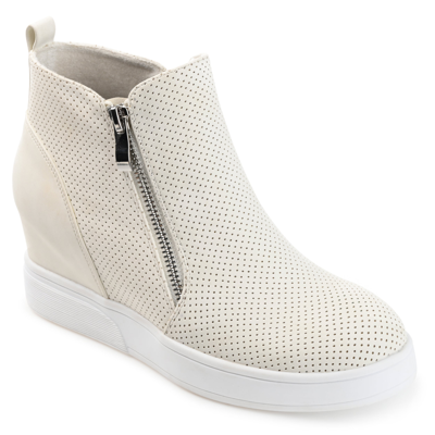 Journee Collection Pennelope Wedge Sneaker In Ivory