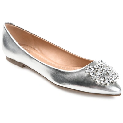 Journee Collection Collection Women's Wide Width Renzo Flat In Silver