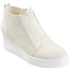 Journee Collection Journee Clara Wedge Sneaker In Beige