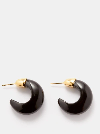 Sophie Buhai Donut Onyx & 18kt Gold-vermeil Hoop Earrings In Black