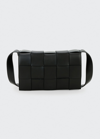 Bottega Veneta The Cassette Intrecciato Crossbody Bag In Black/silver