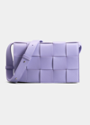 Bottega Veneta Intrecciato Leather Crossbody Bag In Wisteria/silver