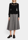 Erdem Cutout Peplum Wool Sweater In Black