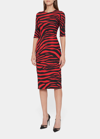 Dolce & Gabbana Zebra Printed Midi Dress In Black Prt