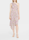 Iro Tabea One-shoulder Draped Midi Dress In Ecrupink