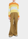 THE ELDER STATESMAN DEEP DIVE STRIPED TIE-DYE CASHMERE SWEATER