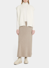 Lisa Yang Kael Boucle-cashmere Midi Skirt In Mole