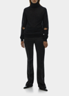 Helmut Lang Krist Cashmere Cut-out Turtleneck Sweater In Black