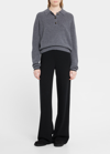 LISA YANG THE ILSE CONTRAST-TRIM CASHMERE POLO SWEATER