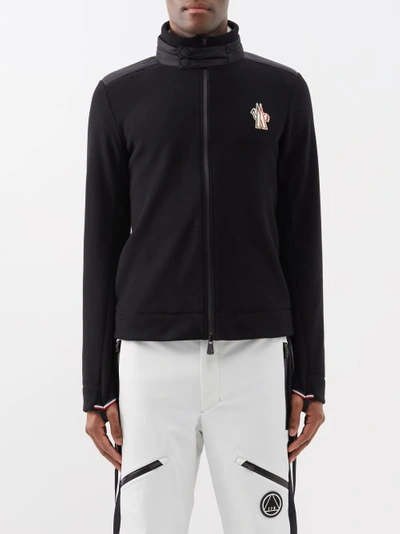 Moncler Fleece Ski Cardigan In Noir