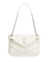 Saint Laurent Loulou Puffer Small Chain Shoulder Bag In White