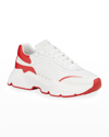 Dolce & Gabbana Men's Day Master Two-tone Chunky Runner Sneakers In White/red