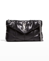 Saint Laurent Lou Puffer Small Ysl Shoulder Bag In Quilted Leather In Black