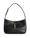 Saint Laurent Le 5 A 7 Leather Hobo Shoulder Bag In Black