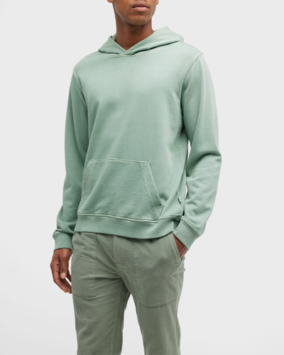 Onia Garment-dyed Terry Hoodie In Green