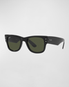 RAY BAN LOGO SQUARE NYLON SUNGLASSES, 51MM