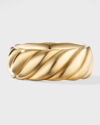 DAVID YURMAN MEN'S SCULPTED CABLE CONTOUR BAND RING IN 18K GOLD, 9MM