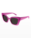 Saint Laurent Injection Plastic Cat-eye Sunglasses In Pink