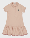 Moncler Girls Teen Pink Logo Polo Dress In Pink