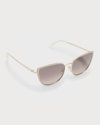 KATE SPADE STACI GLITTERY STAINLESS STEEL & ACETATE CAT-EYE SUNGLASSES