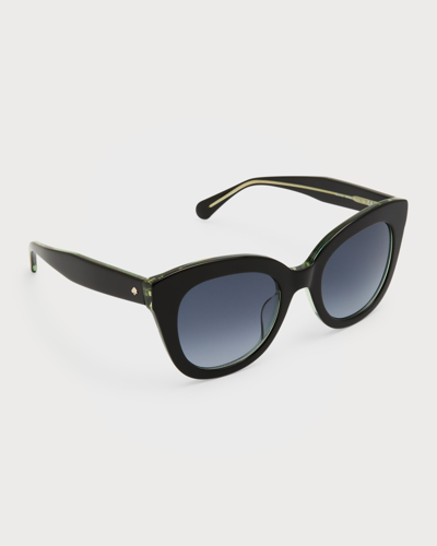 Kate Spade Belah Two-tone Acetate Cat-eye Sunglasses In 807 Black
