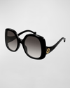 GUCCI GG OVERSIZED ROUND INJECTION PLASTIC SUNGLASSES