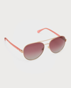 Kate Spade Yolanda 51mm Polarized Gradient Cat Eye Sunglasses In Fp3 Leopard