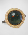 ARMENTA 12MM QUARTZ DOUBLET STATEMENT RING WITH TWO-TONE DIAMONDS